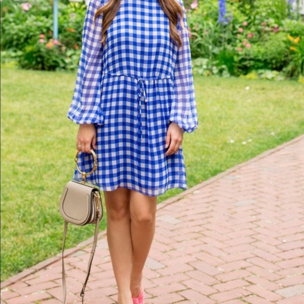 DVF Blue gingham dress